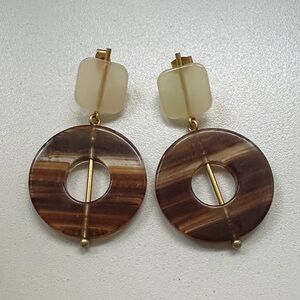 Elegant Brown and Cream Earrings